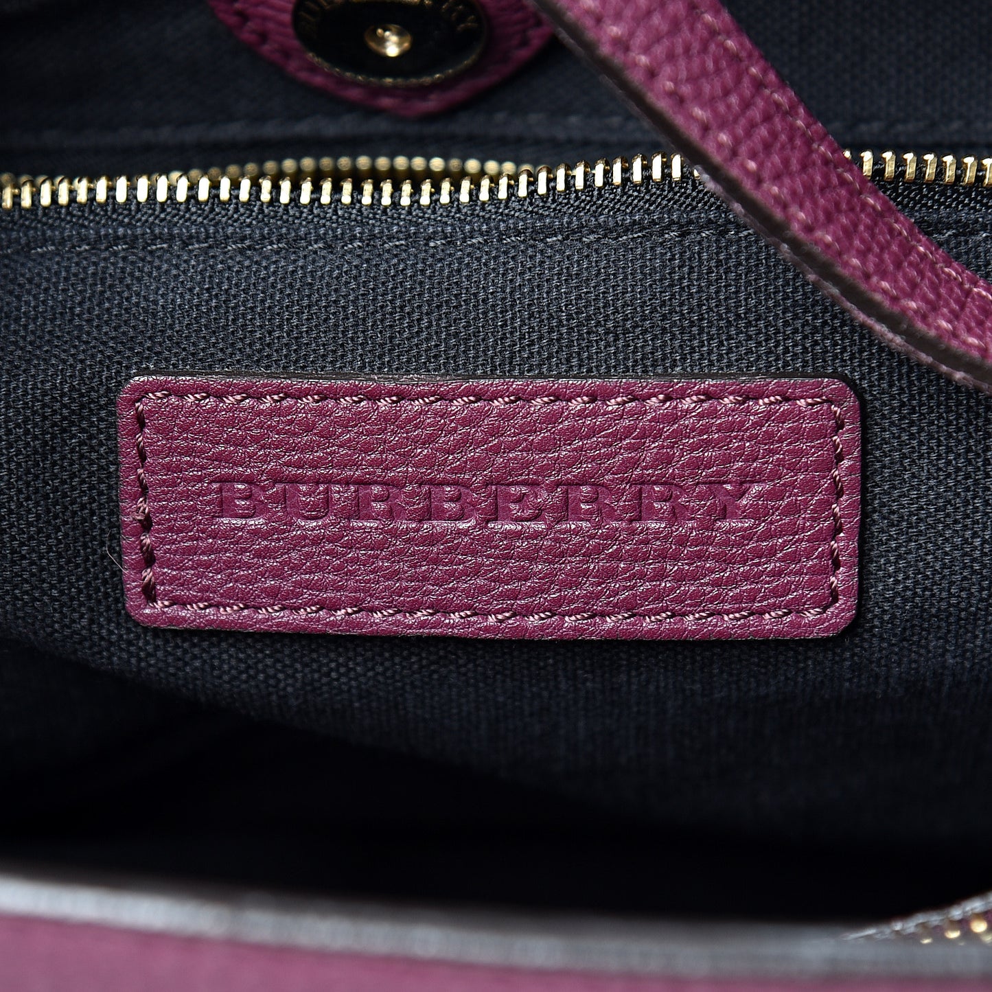 Derby Calfskin House Check Medium Banner Tote Dark Plum