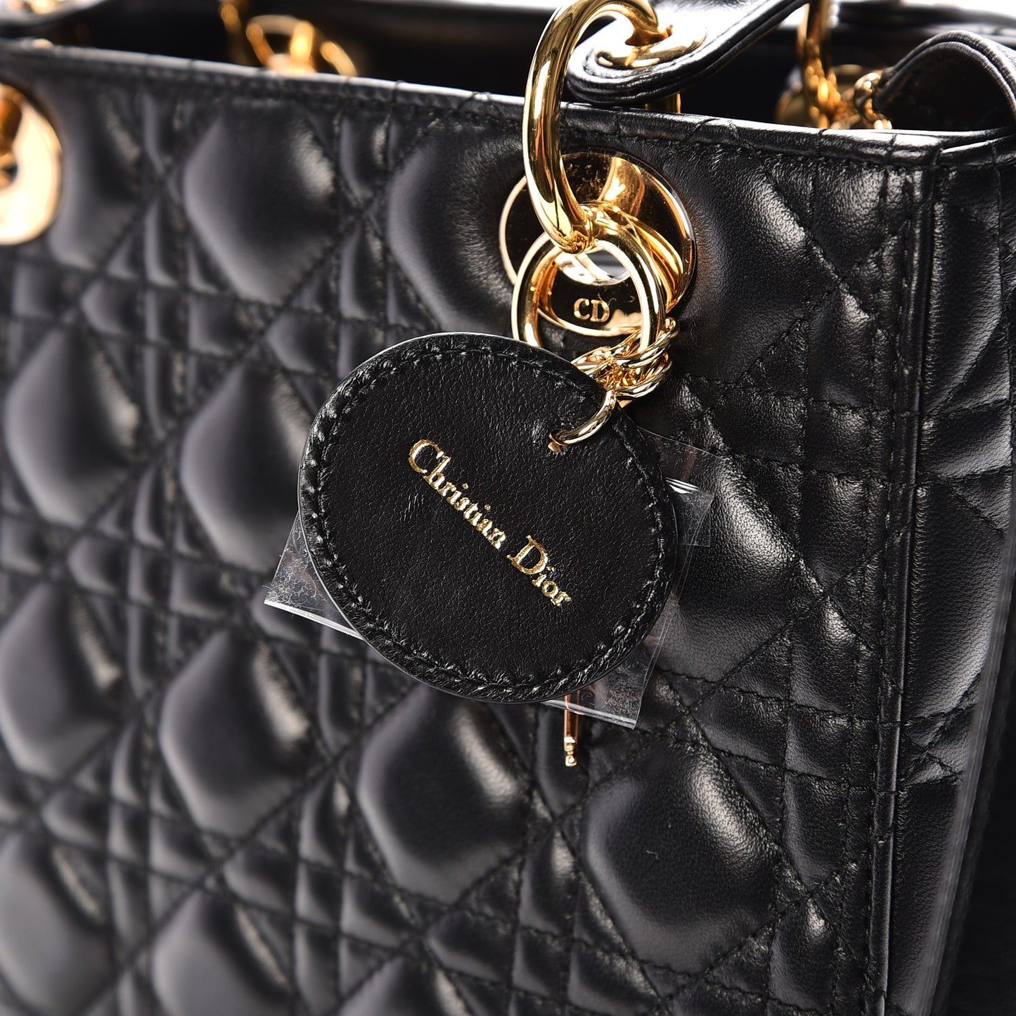 Lambskin Cannage Medium Lady Dior Black