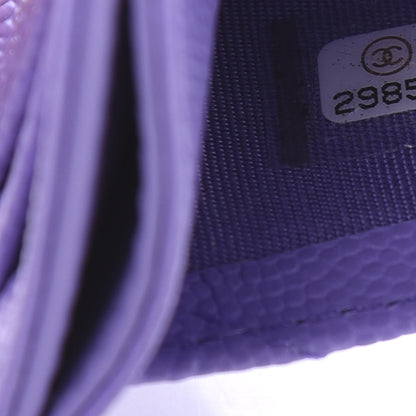 Chanel Caviar Quilted Card Holder Purple 9 of 10