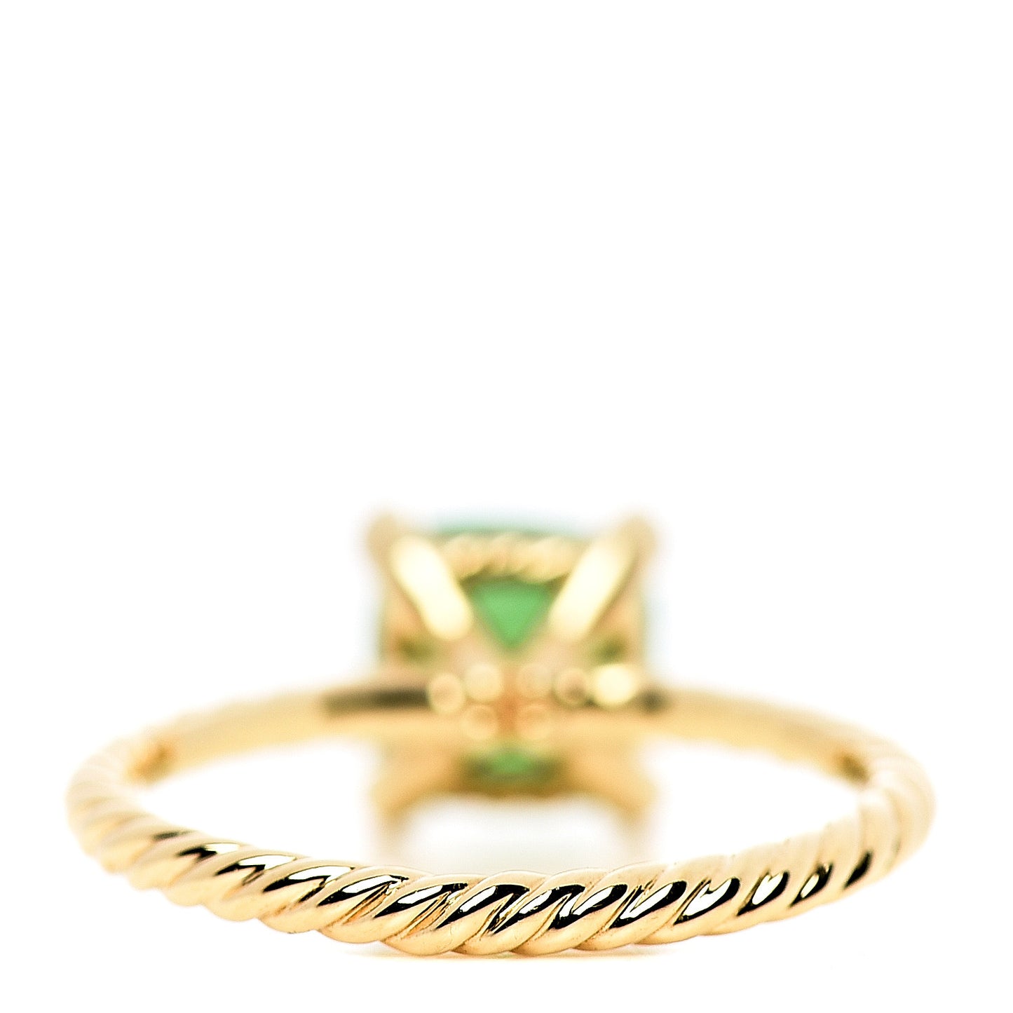 18K Yellow Gold Diamond Chrysoprase 7mm Chatelaine Ring 52 6