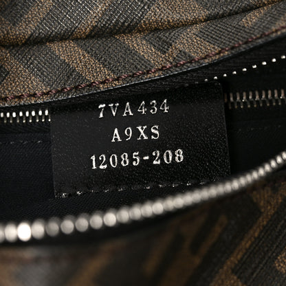 Fendi Glazed Fabric Vitello Liberty FF 1974 Diagonal Belt Bag Tobacco Moresco Black 6 of 8