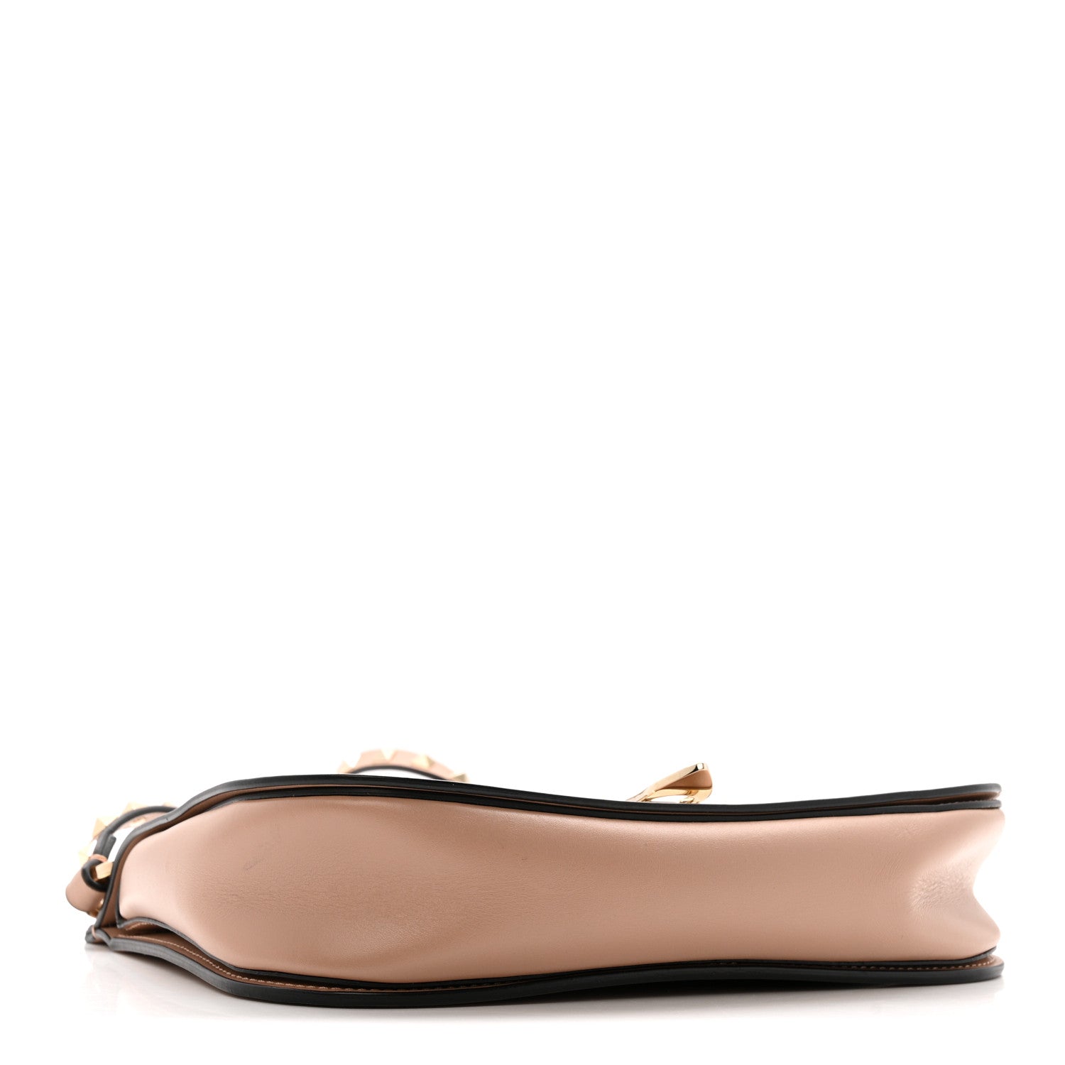 Valentino Garavani Calfskin Rockstud Saddle Bag Poudre 4 of 11
