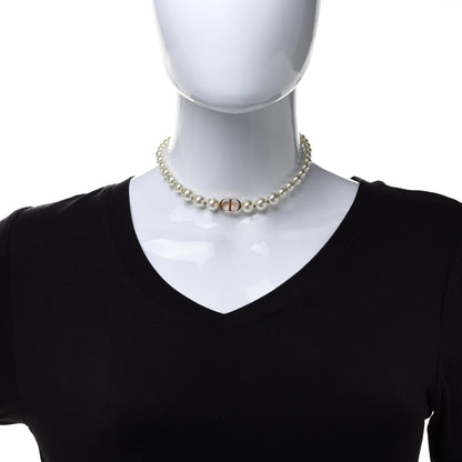 Christian Dior Pearl 30 Montaigne Choker Necklace Gold 2 of 7
