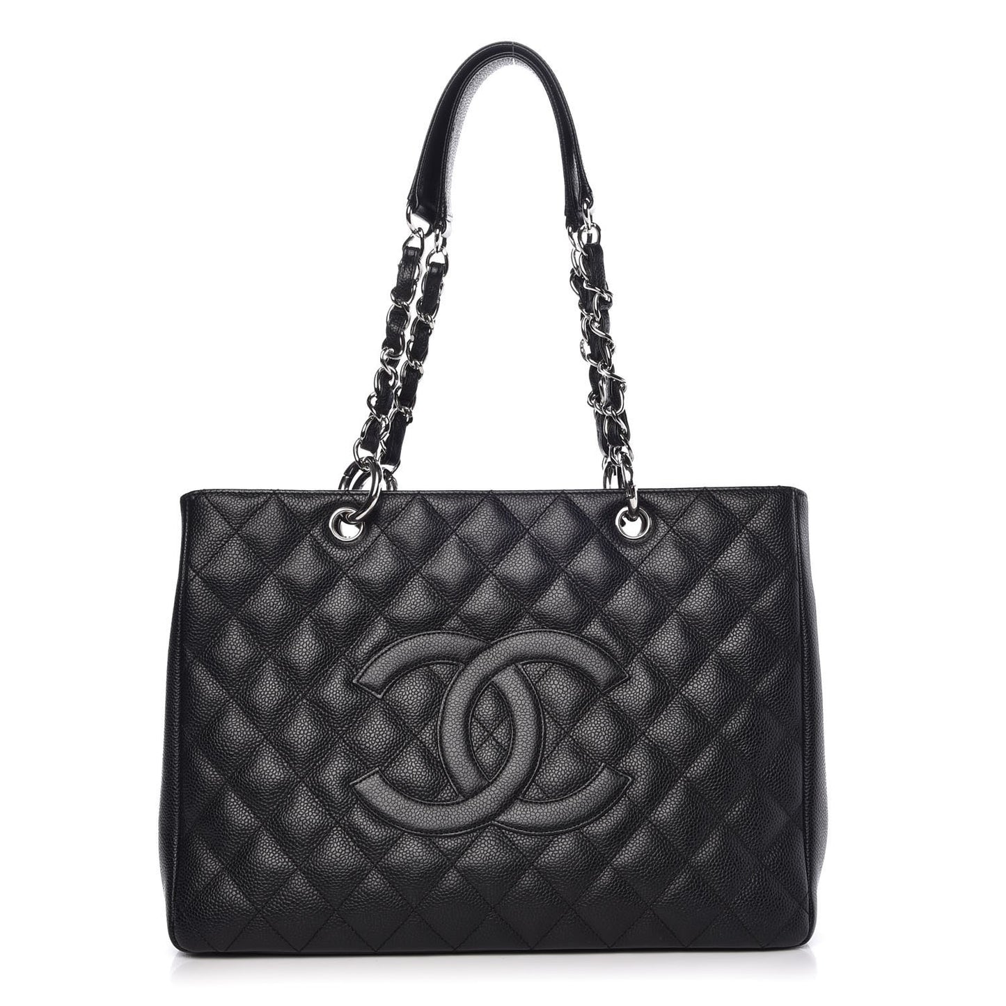 Caviar Quilted Grand Shopping Tote GST Black