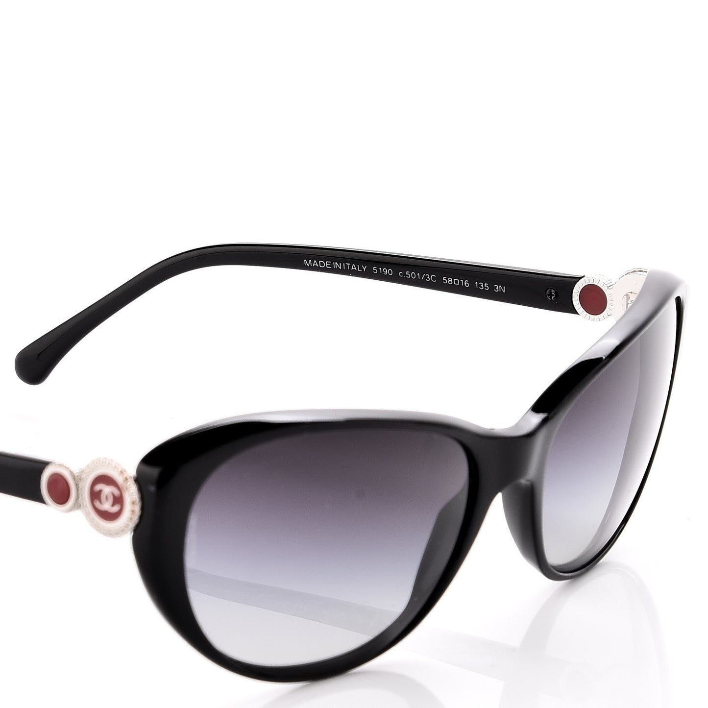 Acetate Collection Bouton Cat Eye Sunglasses 5190 Black