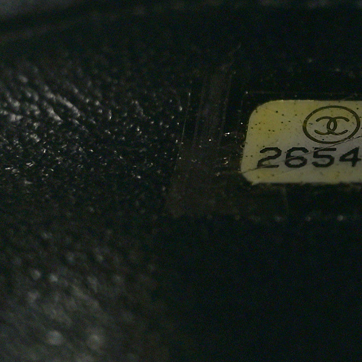 Metallic Caviar Quilted Medium CC Filigree Vanity Case Dark Silver