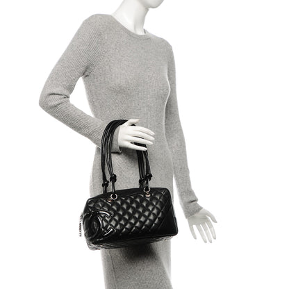 Chanel Calfskin Quilted Large Cambon Bowler Black 2 of 7