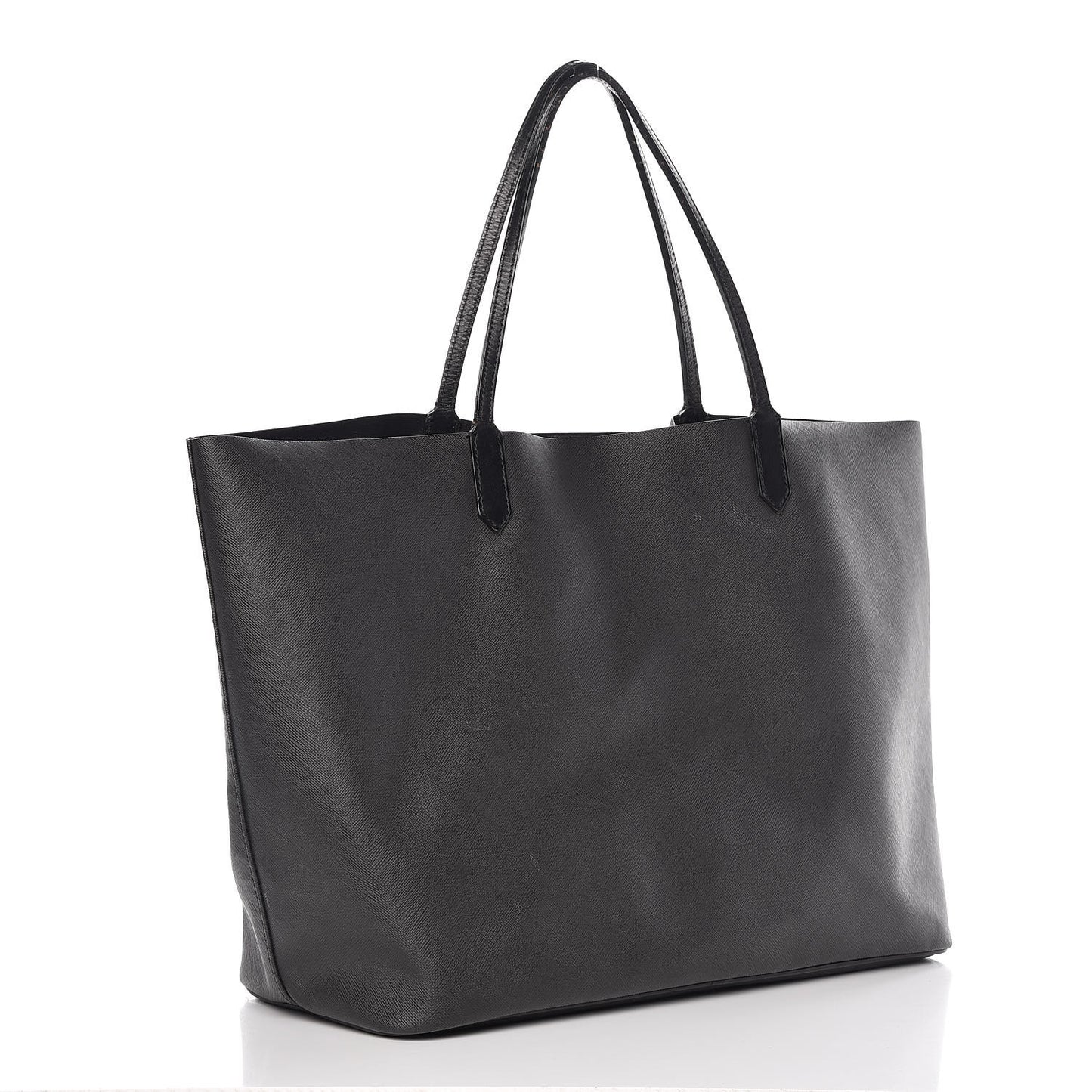 Textured Coated Canvas Bambi Print Large Antigona Tote Black