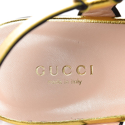 Gucci Metallic Nappa Willow Pearl Thong Sandals 40 Gold 5 of 10