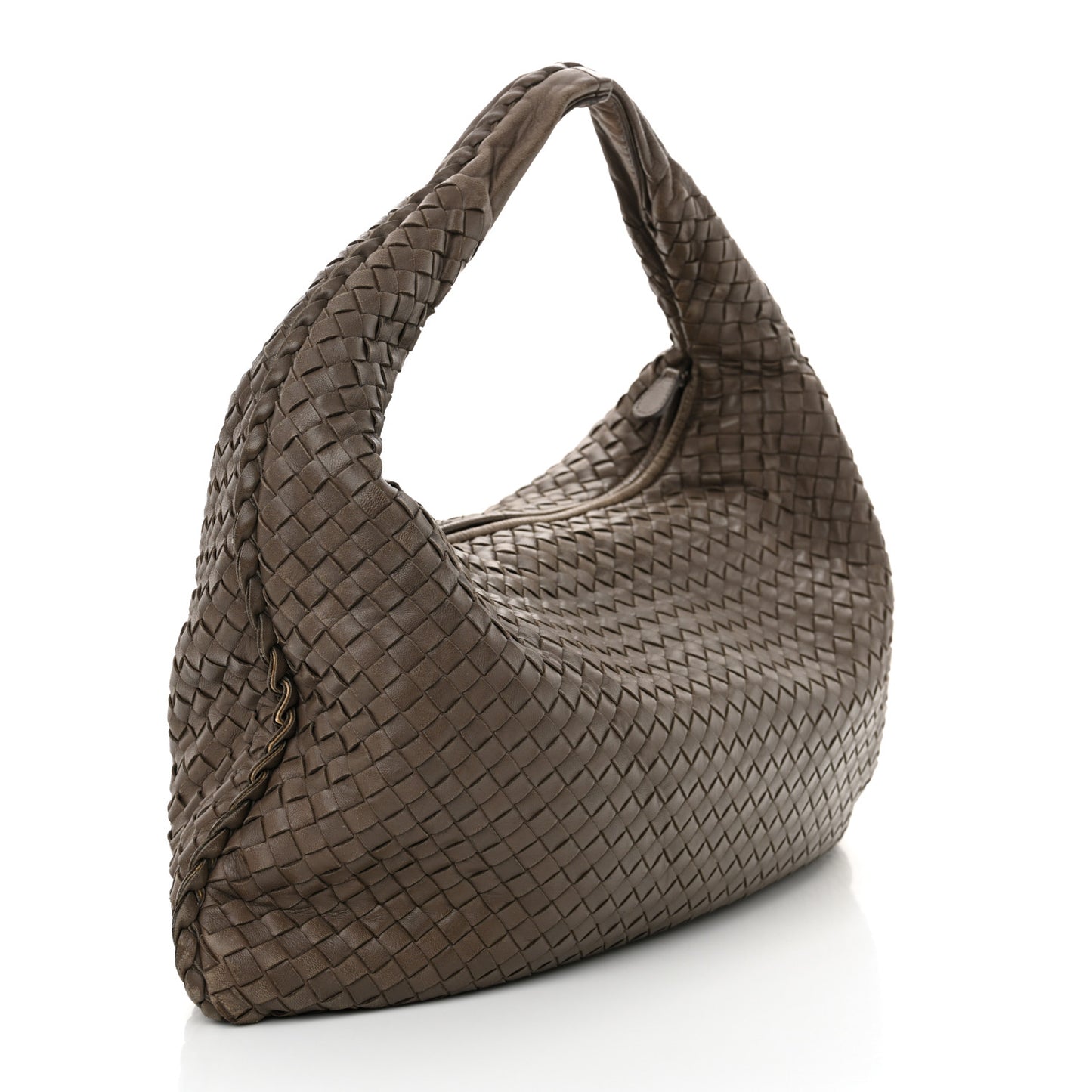 Nappa Intrecciato Large Veneta Hobo Fume