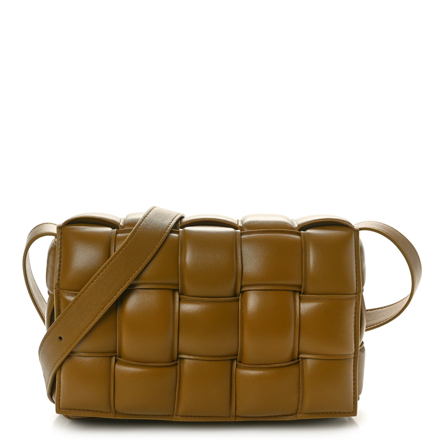 Nappa Maxi Intreccio Padded Cassette Crossbody Bag Acorn