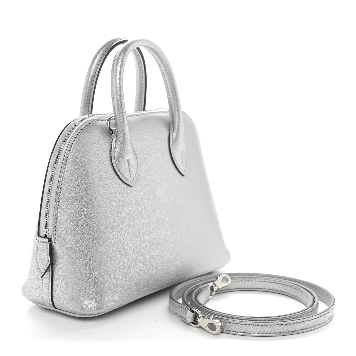 Hermes Metallic Chevre Chamkilight Mini 1923 Bolide Argent 3 of 11