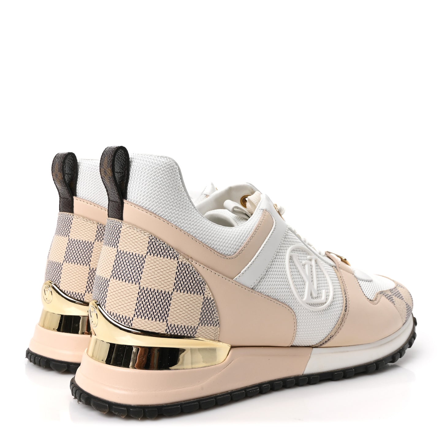 Calfskin Damier Azur Run Away Sneakers 39 White