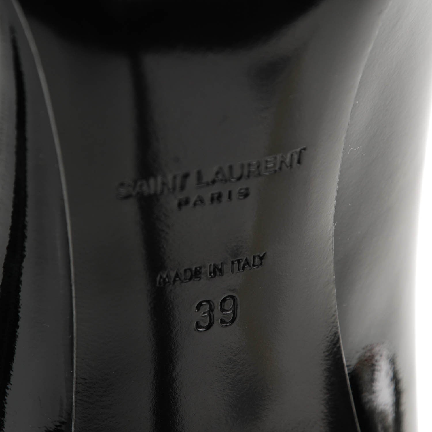 Saint Laurent Patent Classic Paris 105 Escarpin Pumps 39 Black 6 of 8