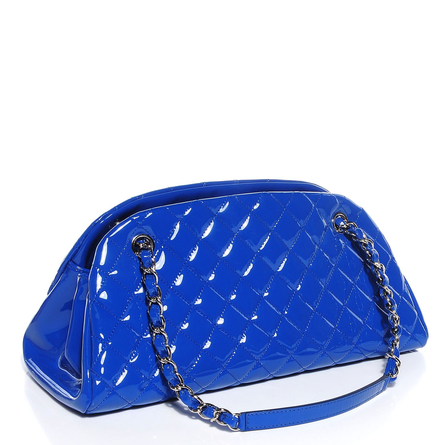 Chanel Patent Quilted Medium Just Mademoiselle Dark Blue 3 of 7