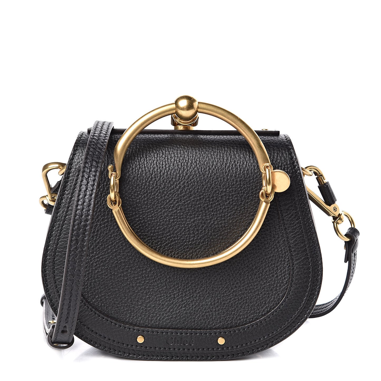 Calfskin Small Nile Bracelet Bag Black