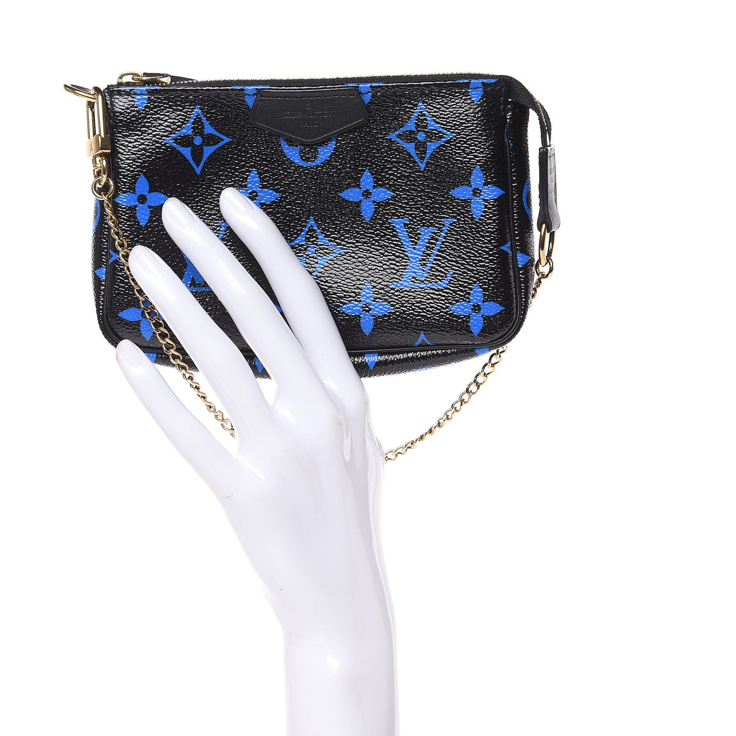 Colored Monogram Mini Pochette Accessories Blue Black