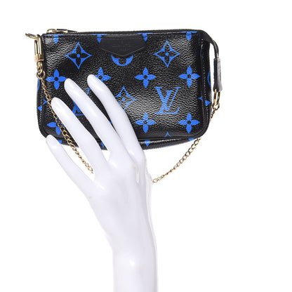 Louis Vuitton Colored Monogram Mini Pochette Accessories Blue Black 2 of 6