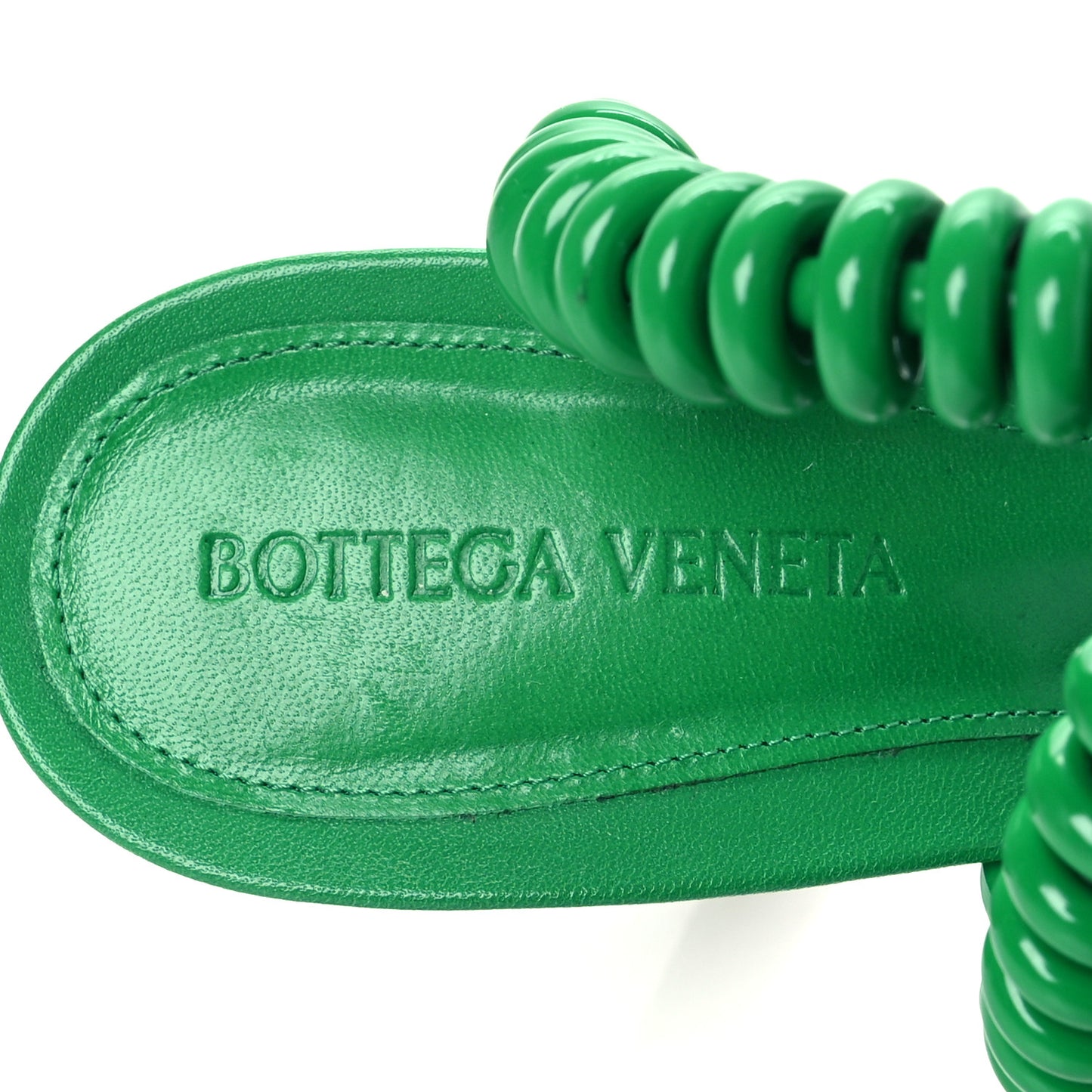Rubber Wire Nappa Stretch 90mm Sandals 38 Grass