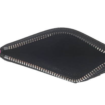 Saint Laurent Grain de Poudre Zebra Print 5 Fragments Zip Pouch Card Holder Fuchsia Black 5 of 8