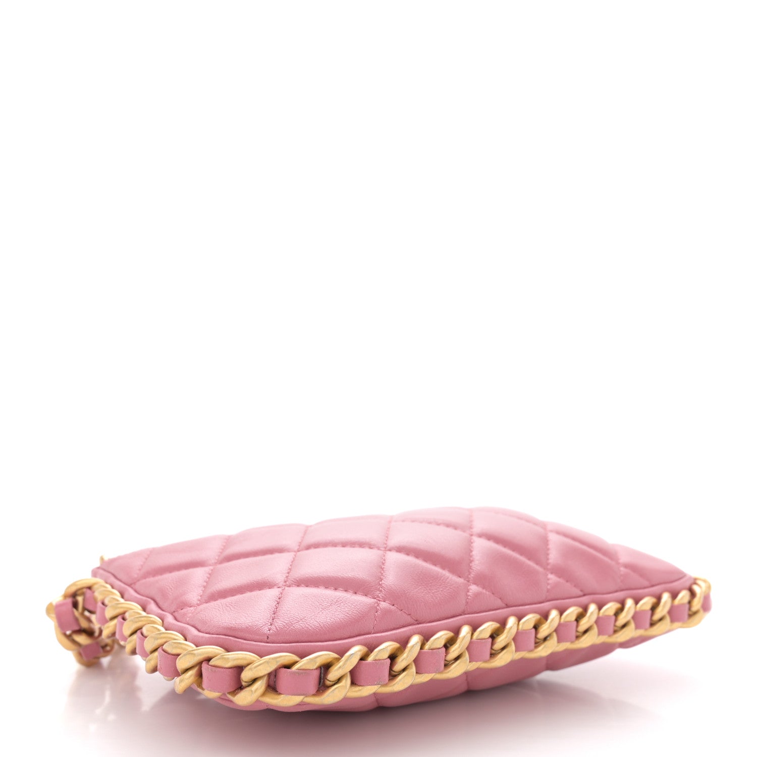 Chanel Lambskin Quilted Chain Around Top Handle Mini Bag Pink
