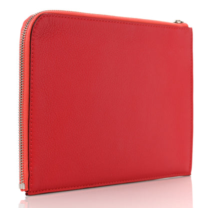 Louis Vuitton Calfskin Pochette Jules Zipped Clutch Poppy 2 of 8