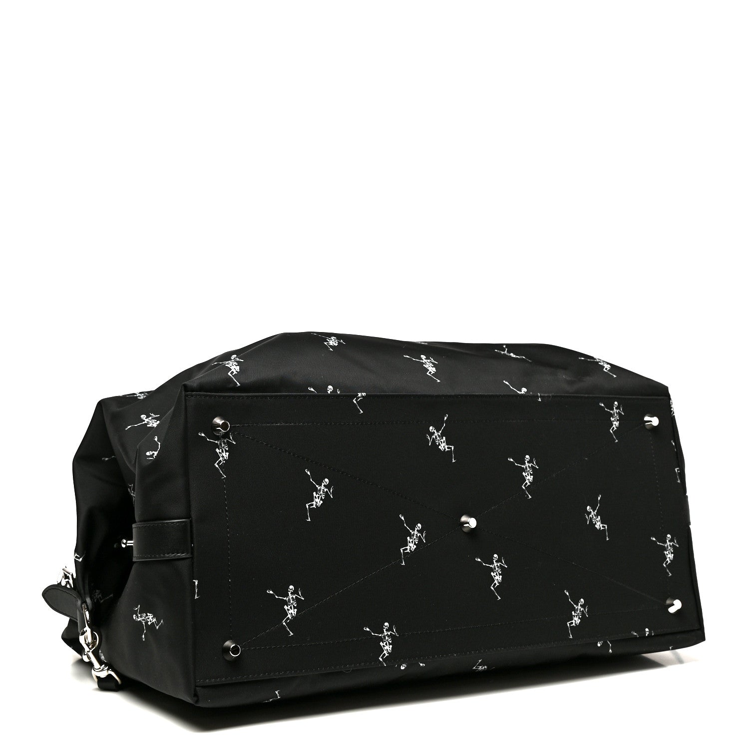Alexander McQueen Nylon Dancing Skeleton Duffle Black White 3 of 10
