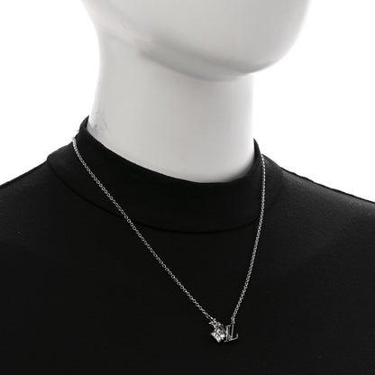 Louis Vuitton Metal Crystal Loulougram Necklace Silver 2 of 8