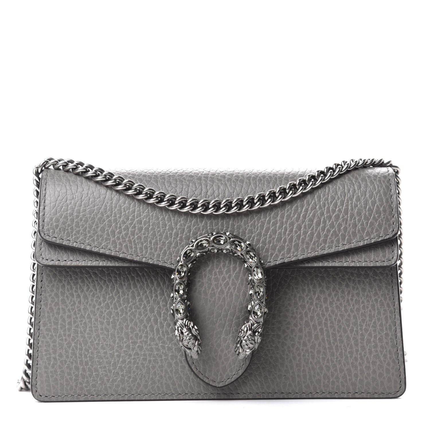 Gucci Dollar Calfskin Crystal Super Mini Dionysus Shoulder Bag Dusty Grey Black Diamond 1 of 10