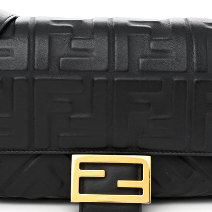 Fendi Nappa FF 1974 Embossed Baguette Black 7 of 9