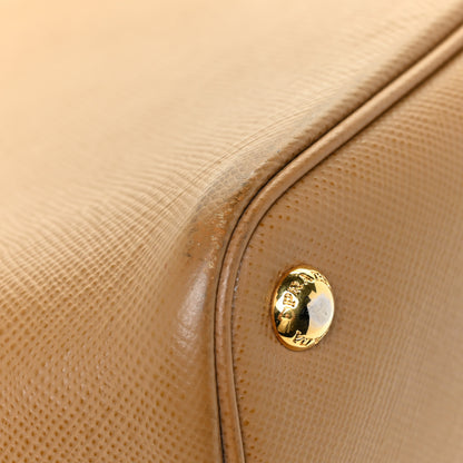 Prada Saffiano Cuir Medium Double Bag Caramel Fuoco 14 of 17