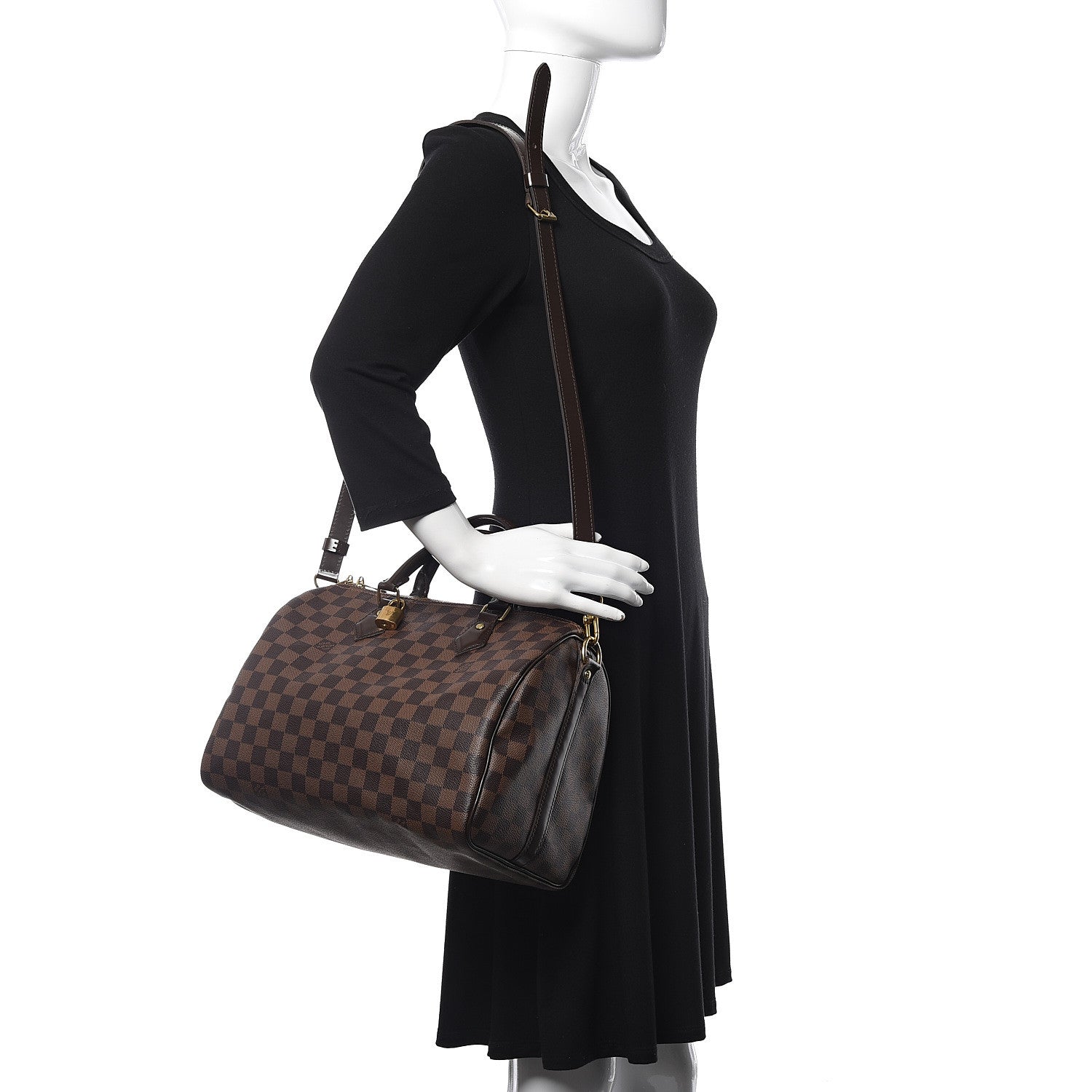Louis Vuitton Damier Ebene Speedy Bandouliere 30 2 of 10