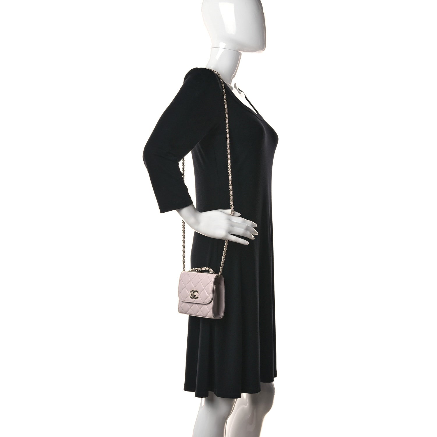 Chanel Lambskin Quilted Mini Trendy CC Clutch With Chain Light Purple 2 of 11