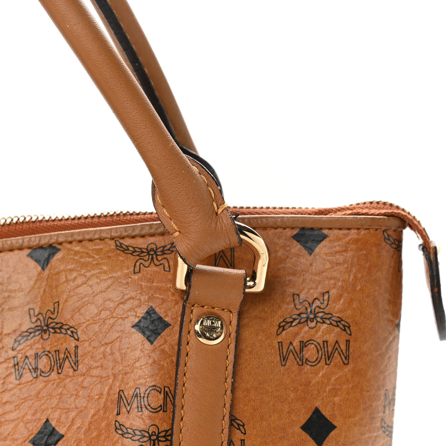 MCM Visetos Shoulder Bag Cognac 8 of 16