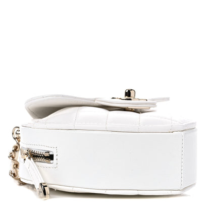 Chanel Lambskin Quilted CC In Love Heart Clutch With Chain White 4 of 10