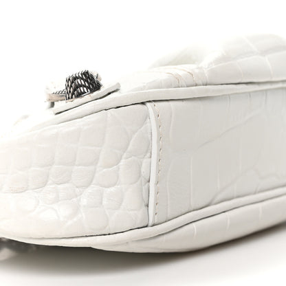 Balenciaga Extra Supple Calfskin Crocodile Embossed Le Cagole Mini Purse With Chain White 15 of 17