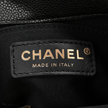 Chanel Shiny Caviar Quilted Medium Duma Pockets Drawstring Backpack Black 6 of 10