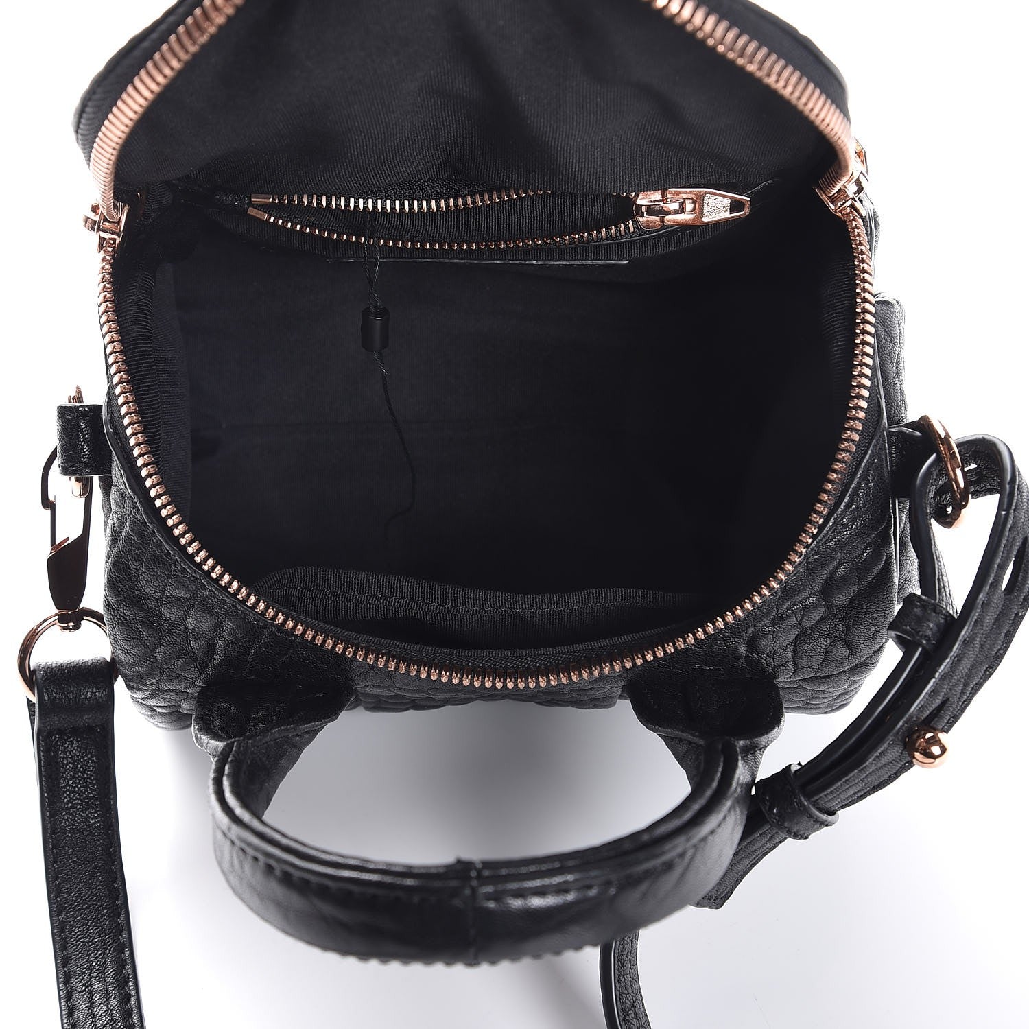Alexander Wang Pebbled Lambskin Mini Rockie Black Rose Gold Hardware 5 of 6