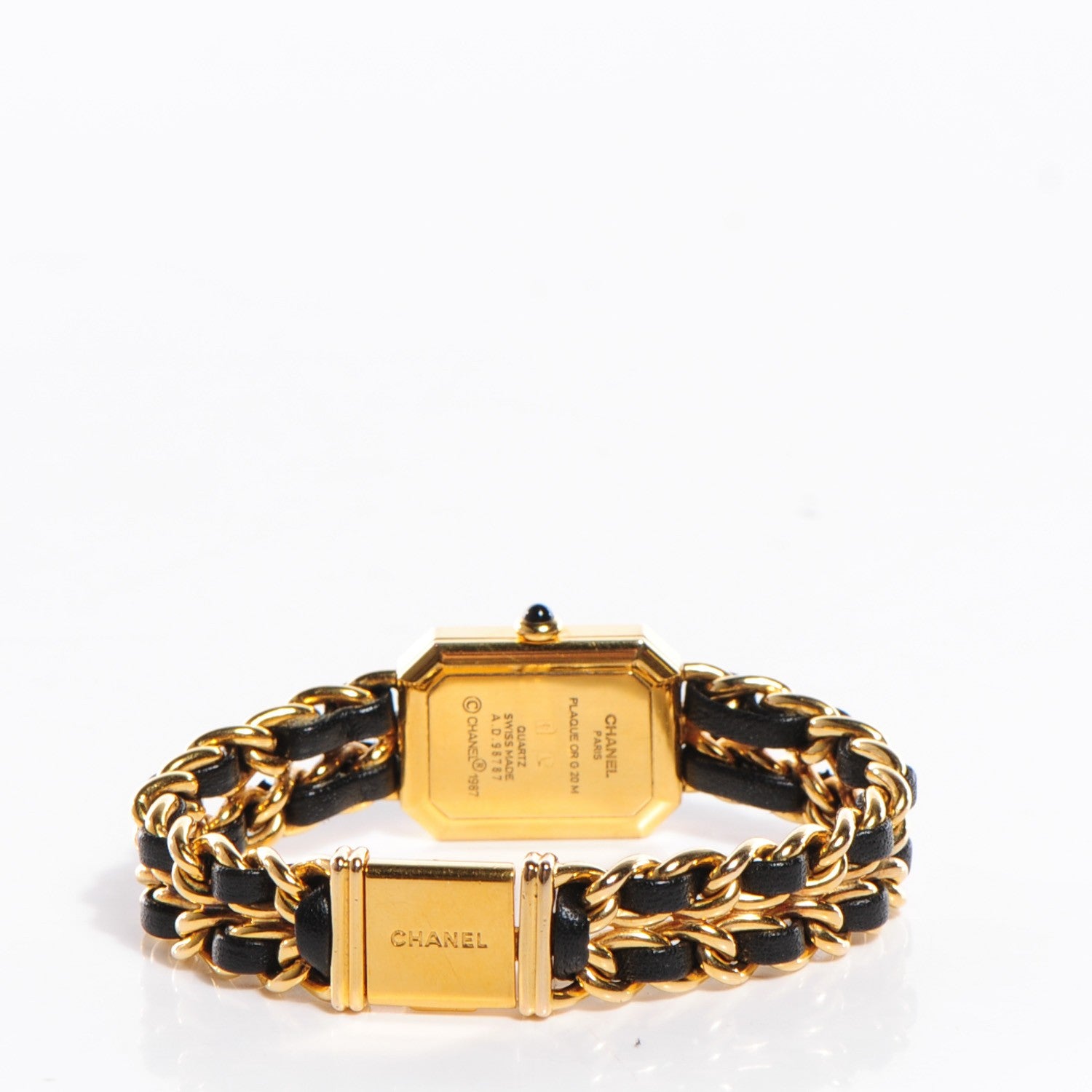 Chanel Stainless Steel Lambskin 20mm Chain Premiere Quartz Watch Gold M 4 of 8