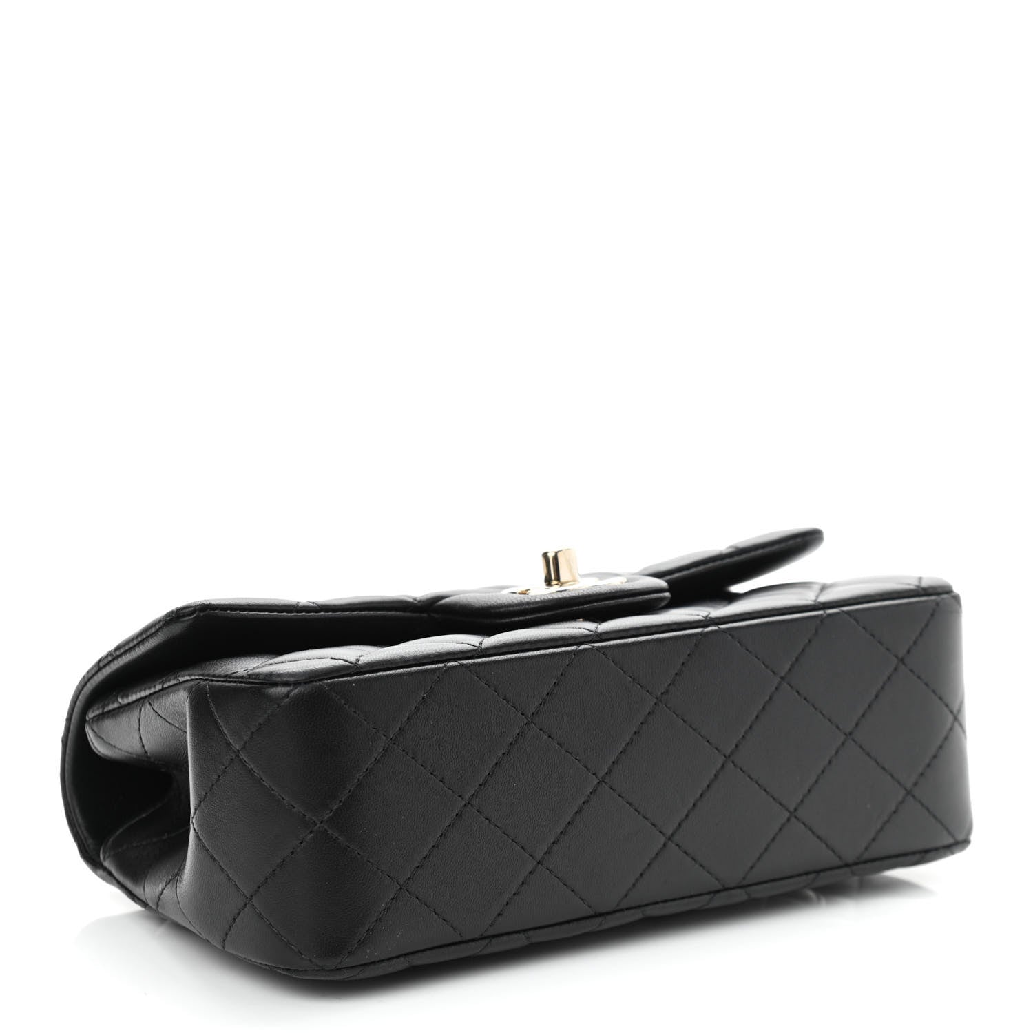 Chanel Lambskin Quilted Mini Lion Charm Top Handle Rectangular Flap Black 4 of 12