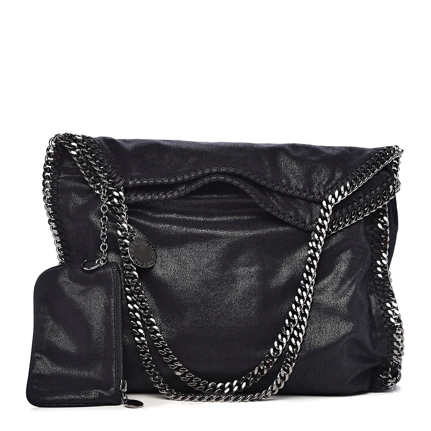 Stella McCartney Shaggy Deer Big Falabella Tote Navy 1 of 11