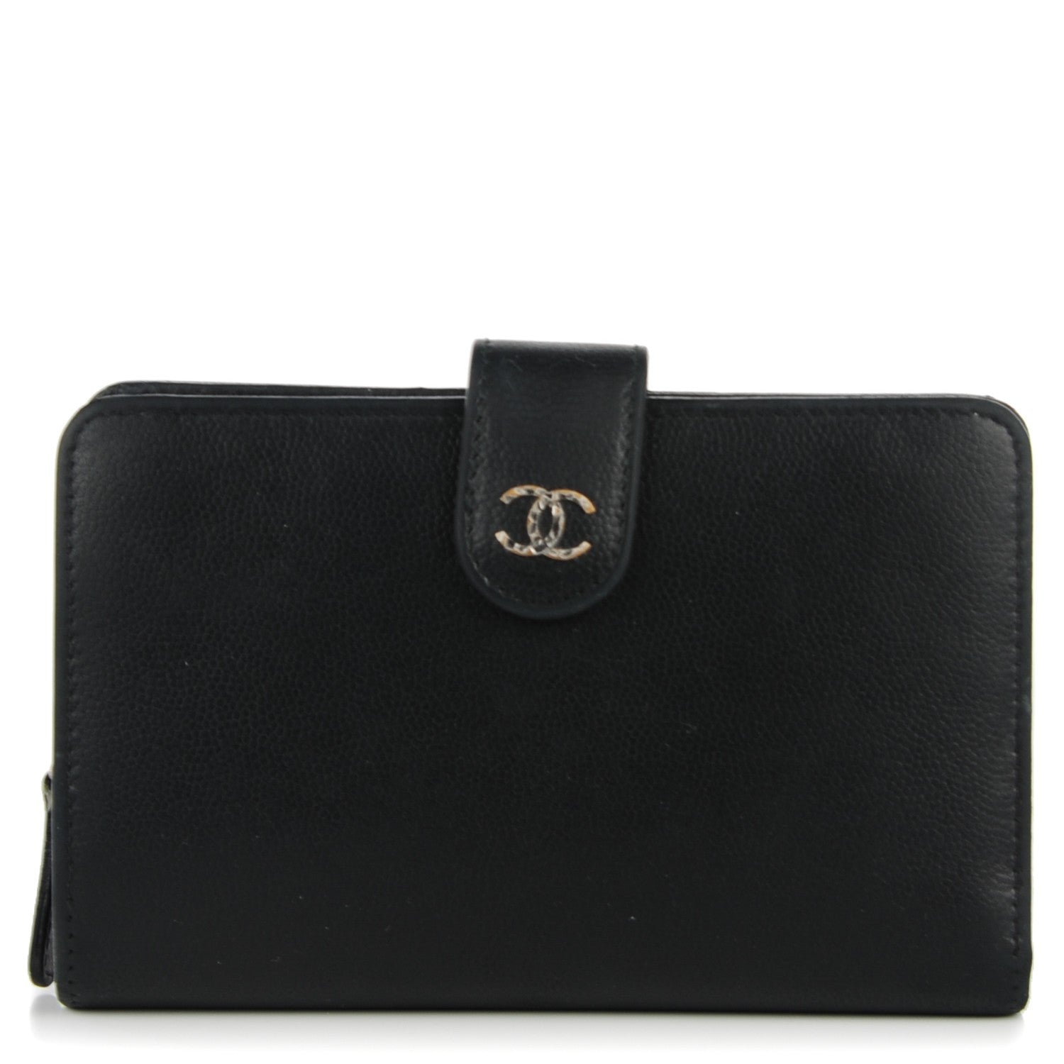 Chanel Caviar Sevruga L Zip Pocket Wallet Black 1 of 8