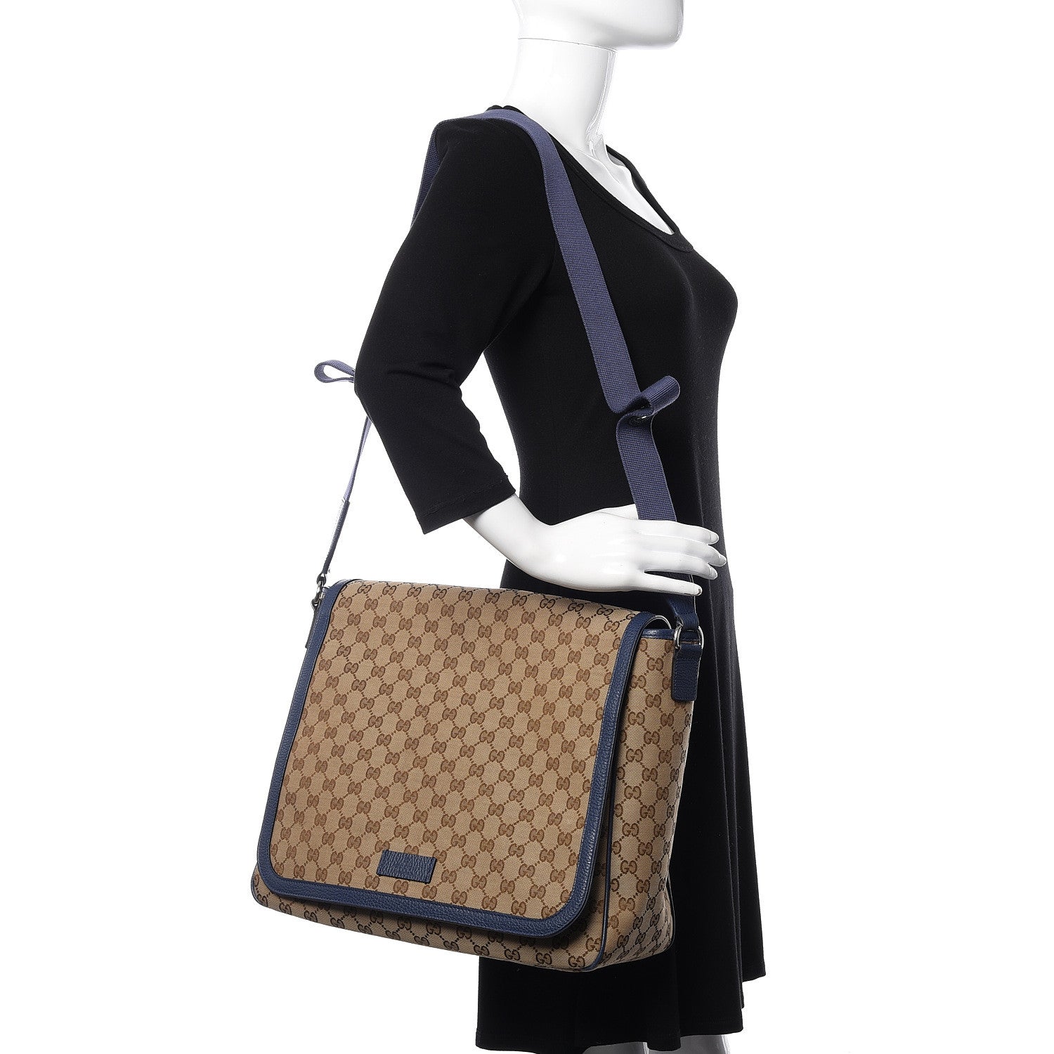 Gucci Monogram Convertible Diaper Bag Blue 2 of 9