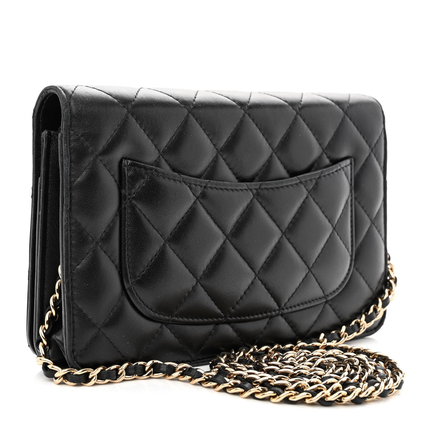 Chanel Lambskin Quilted CC Wallet On Chain WOC Black 3 of 13