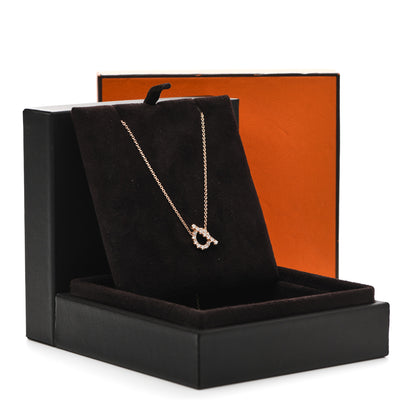 Hermes 18K Rose Gold Diamond Finesse Pendant Necklace 5 of 5