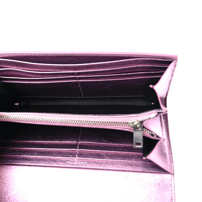 Saint Laurent Metallic Calfskin Classic Monogram Cassandre Wallet New Azalea 5 of 12