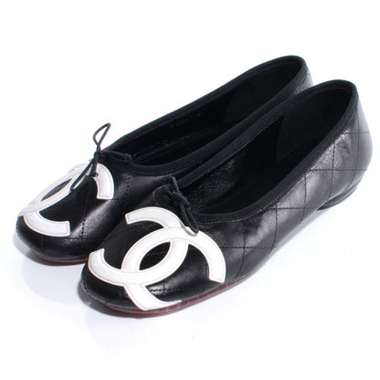 Chanel Leather Quilted Cambon CC Ballet Flats 9.5 Black 3 of 7