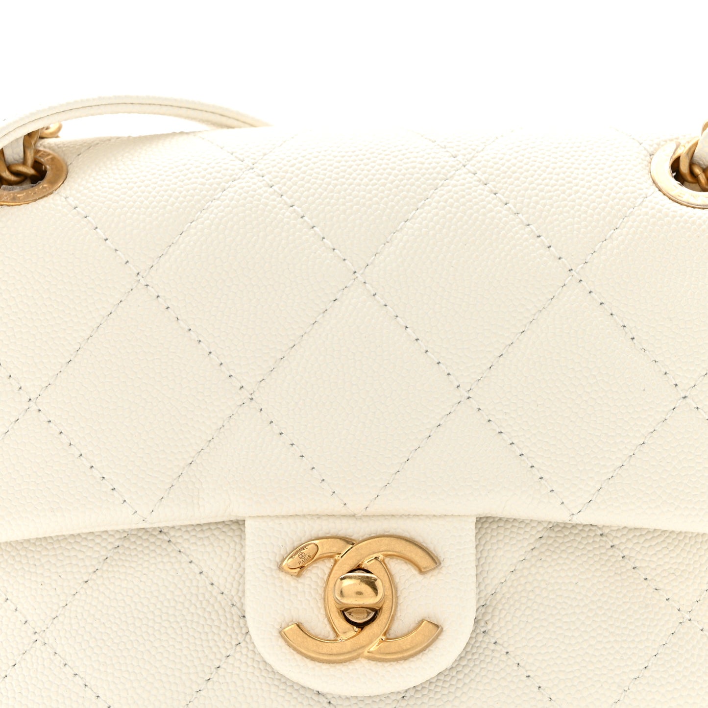Caviar Quilted Mini Flap White