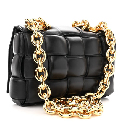 Bottega Veneta Lambskin Maxi Intreccio Padded Chain Cassette Crossbody Bag Black 3 of 9