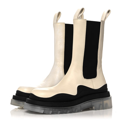Bottega Veneta Calfskin The Tire Chelsea Boots 37 Wax Black Transparent 3 of 14